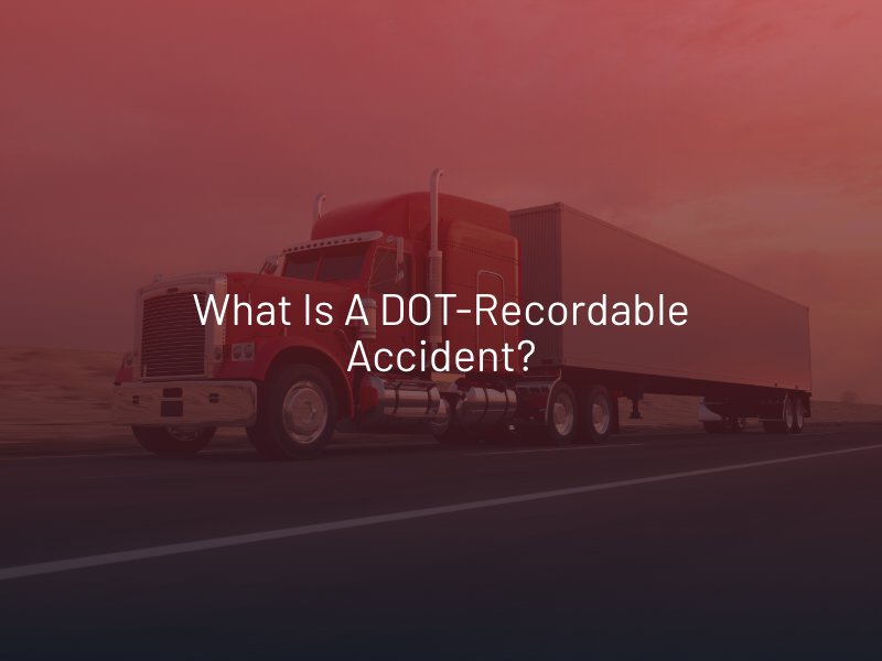 What is a Non Dot Recordable Accident  