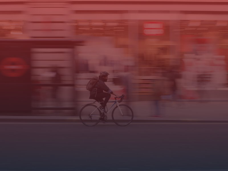 Man riding bicycle in the street